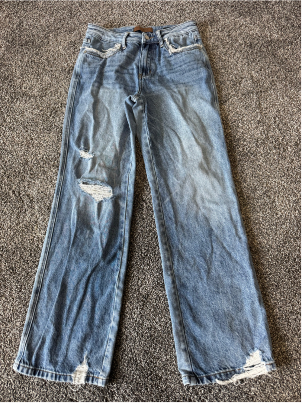 Women's Judy Blue 90’s Straight Leg Destructed Jeans Size 28 - Picture 5 of 14